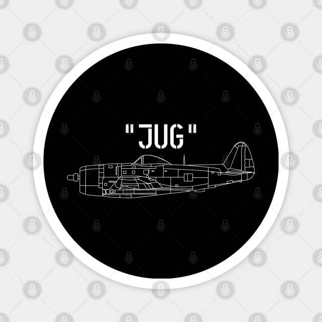 Republic P-47D Thunderbolt "Jug" Magnet by BearCaveDesigns